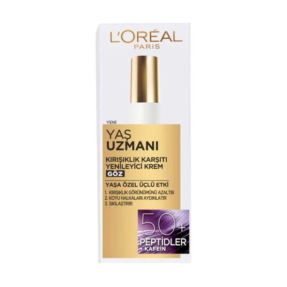 L'Oréal Paris Yaş Uzmanı 50+ Kırışıklık Karşıtı Yenileyici Göz Kremi 15 ml ürün görseli 1