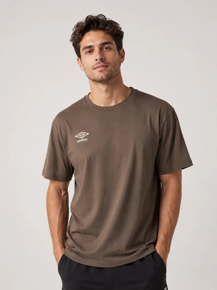 UMBRO Season Erkek Kahverengi Pamuklu Spor Tişört NF0150 ürün görseli 1