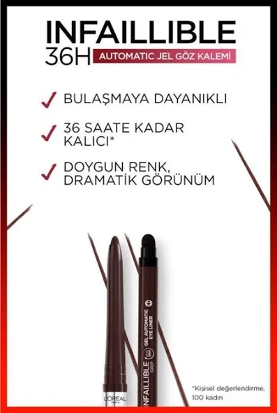 L'Oreal Paris Infaillable Automatic Jel Eyeliner 004 - Resim 3