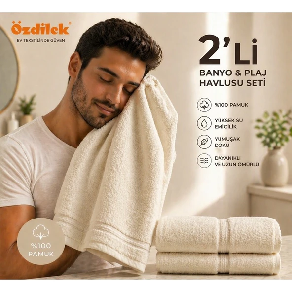 Özdilek Belda Plaj Havlusu 70X140 cm %100 Pamuk  Büyük Boy Yumuşak Havlu  Yüksek Emici & Hızlı Kuruyan Deniz, Plaj, Havuz Havlusu ürün görseli 1