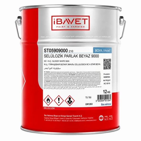İbavet Selülozik Parlak Boya Beyaz 9000 12 Kg ürün görseli 1
