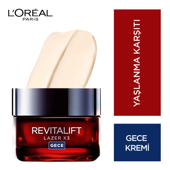 L'Oréal Paris Revitalift Lazer X3 Yoğun Yaşlanma Karşıtı Gece Bakım Kremi ürün görseli 1