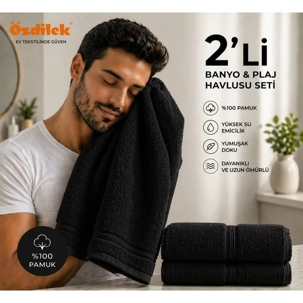 Özdilek Belda Plaj Havlusu 70X140 cm %100 Pamuk  Büyük Boy Yumuşak Havlu  Yüksek Emici & Hızlı Kuruyan Deniz, Plaj, Havuz Havlusu ürün görseli 1
