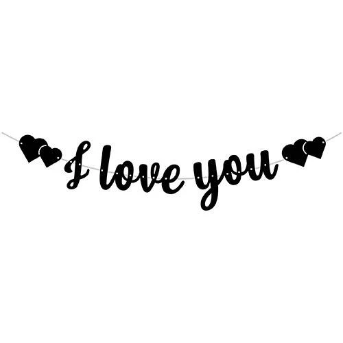 Kaligrafi Banner "I Love You" - Siyah ürün görseli 1