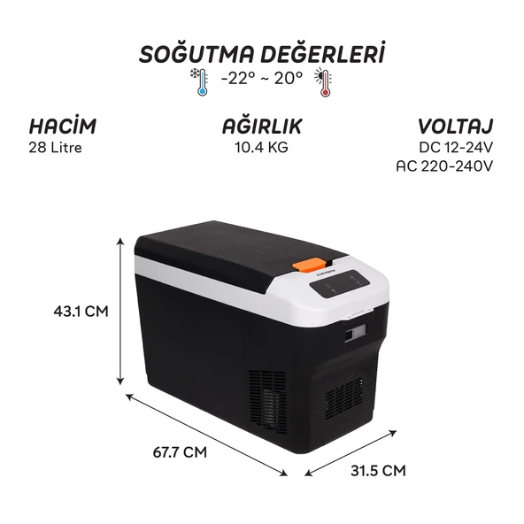 IcePeak Rega Kompresörlü Buzdolabı 28 Litre - Resim 9