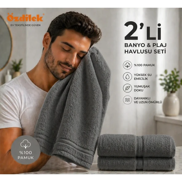Özdilek Belda Plaj Havlusu 70X140 cm %100 Pamuk Büyük Boy Yumuşak Havlu Yüksek Emici & Hızlı Kuruyan Deniz, Plaj, Havuz Havlusu ürün görseli 1