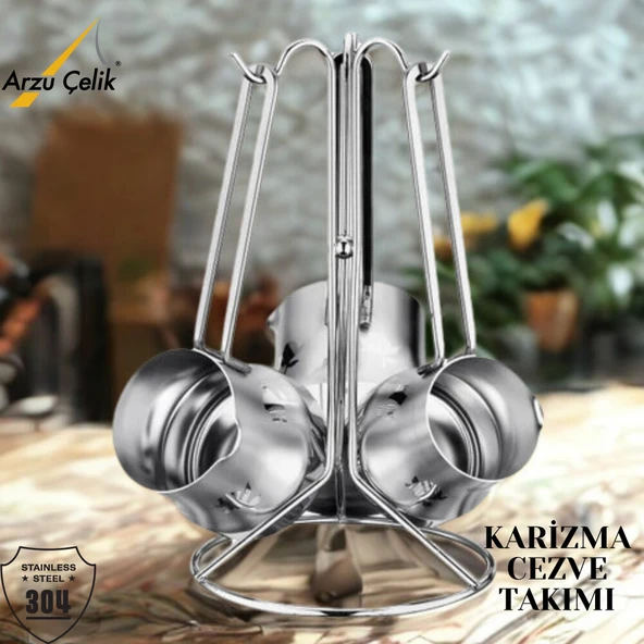 ARZU ÇELİK Karizma Cezve Takımı-Satenli ürün görseli 1
