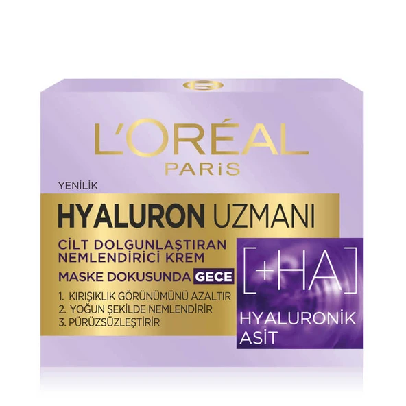 Loreal Paris Hyaluron Uzmanı Nemlendirici Gece Kremi 50 ml ürün görseli 1