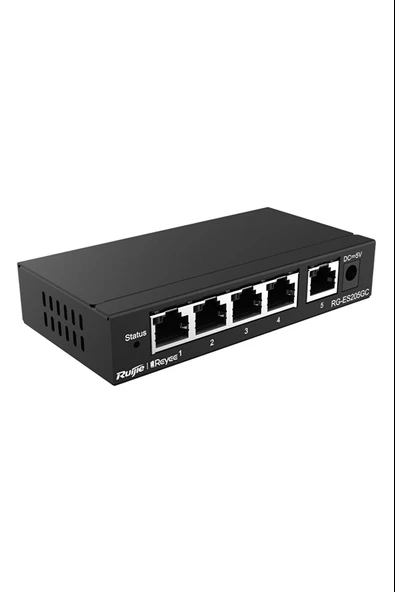 Rg-Es205Gc 4Port 10-100-1000 Mbps+1 Port 10-100-1000 Mbps Gb Yönetilebilir 54W Switch Hub ürün görseli 1