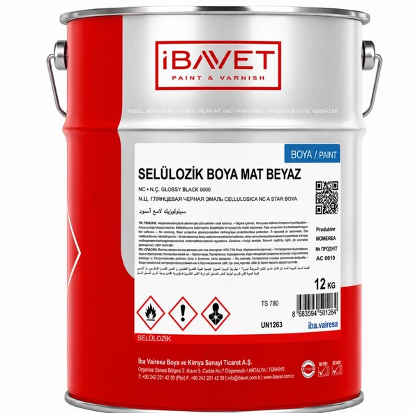 İbavet Selülozik Boya Mat Beyaz 12 Kg ürün görseli 1