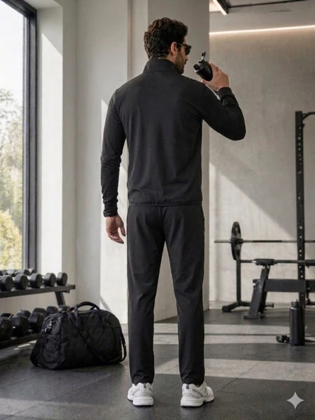 Erkek Siyah Eşofman Takımı - Resim 4