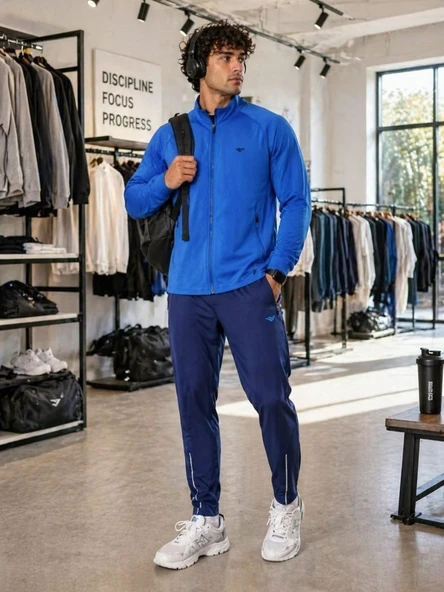 Erkek Mavi Slim Fit Eşofman Takımı ürün görseli 1