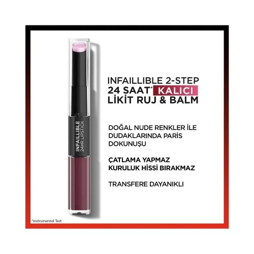 L'Oréal Paris Infaillible 2-Step 24 Saat Kalıcı Likit Ruj & Balm - 302 Rose Eternite ürün görseli 1
