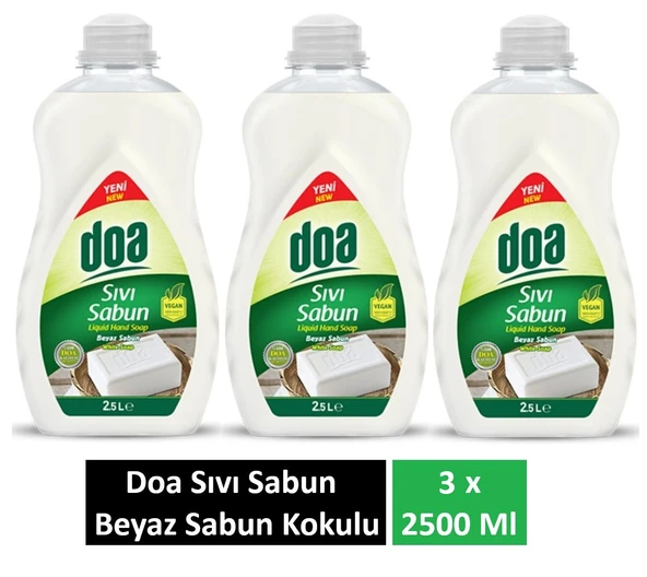 Doa Sıvı Sabun Beyaz Sabun Kukokulu 2.5 Lt x 3 Adet ürün görseli 1