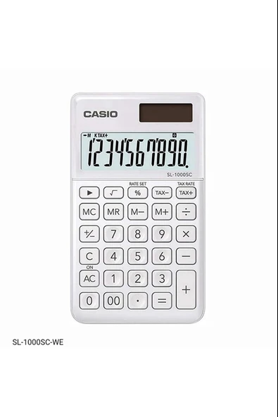 Sl-1000Sc-We Cep Tipi 10 Hane Beyaz Hesap Makinesi ürün görseli 1