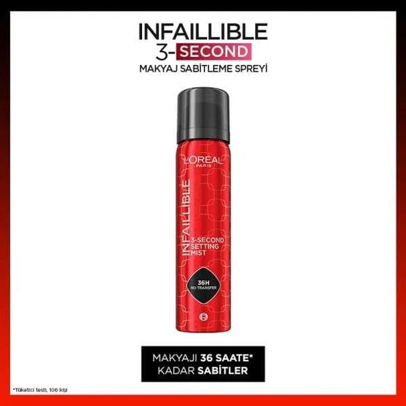 Loreal Paris Infaillible 3-Second Makyaj Sabitleme Spreyi - Resim 2