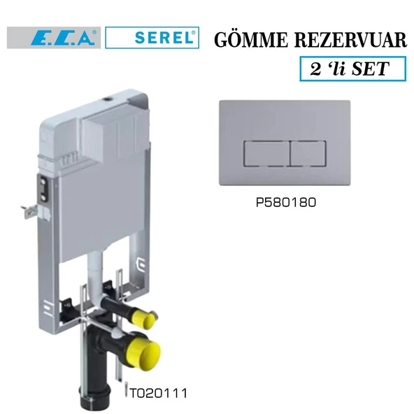 Serel Smooth Gömme Rezervuar 2'li Set (T020111+P580180) ürün görseli 1