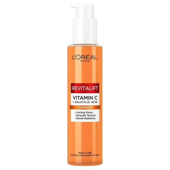Loreal Paris Revitalift Clinical [C vitamini + Salisilik Asit] Gözenek Karşıtı, Aydınlatıcı Temizleme Jeli 150 ml ürün görseli 1