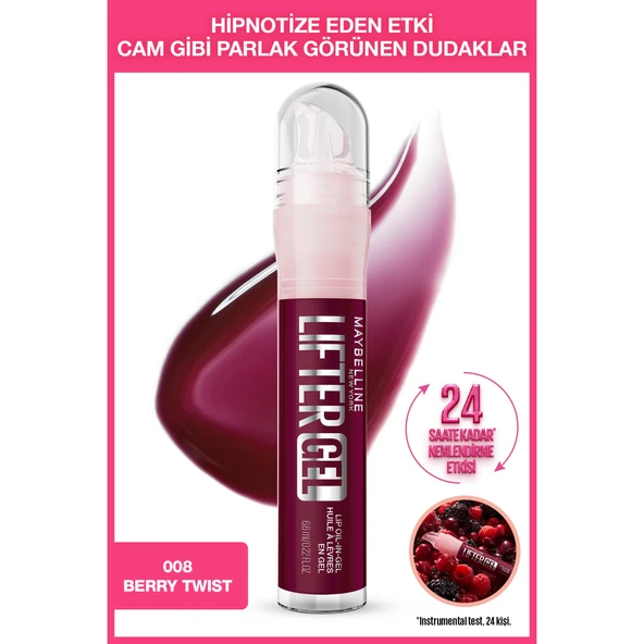 Maybelline New York Lifter Gel Ekstra Parlak ve Nemlendirici Dudak Parlatıcısı - 08 Berry Twist ürün görseli 1