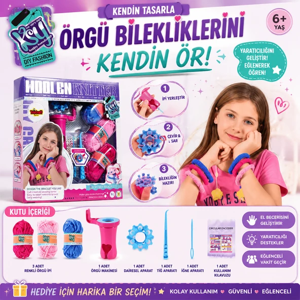 Tekli Örgü Tasarım Seti Renkli İpler ile Kendin Yap Bileklik ve Örgü Atölyesi DIY El Sanatları Seti ürün görseli 1