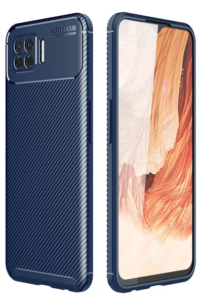 Newface Oppo A73 Kılıf Auto Focus Karbon Kapak - Lacivert ürün görseli 1