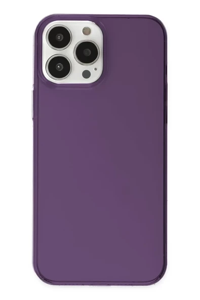 Newface Apple iPhone 14 Pro Kılıf Pc Sert Şeffaf Kapak - Mor ürün görseli 1