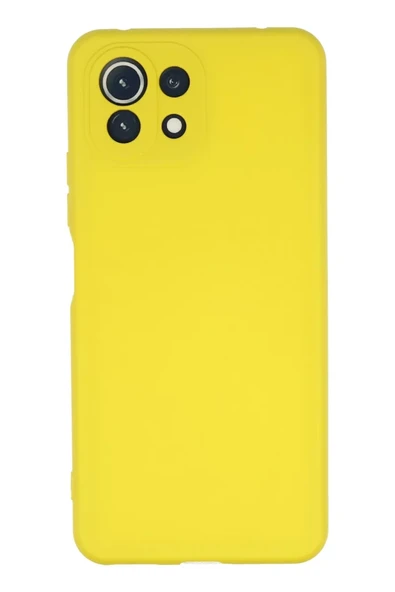Newface Xiaomi Mİ 11 Lite Kılıf Nano içi Kadife Silikon - Sarı ürün görseli 1