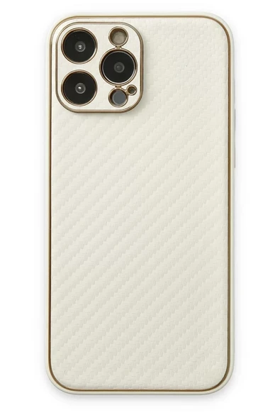 Newface Apple iPhone 13 Pro Max Kılıf Coco Karbon Silikon - Beyaz ürün görseli 1
