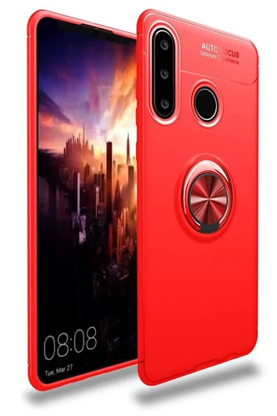 Newface Huawei Y6P Kılıf Range Yüzüklü Silikon - Kırmızı ürün görseli 1