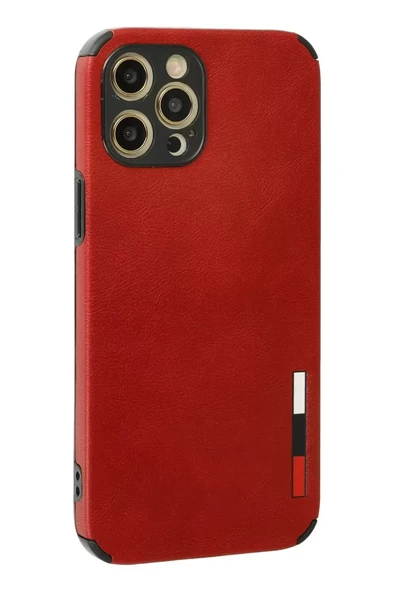Newface Apple iPhone 12 Pro Max Kılıf Loop Deri Silikon - Kırmızı - Resim 2