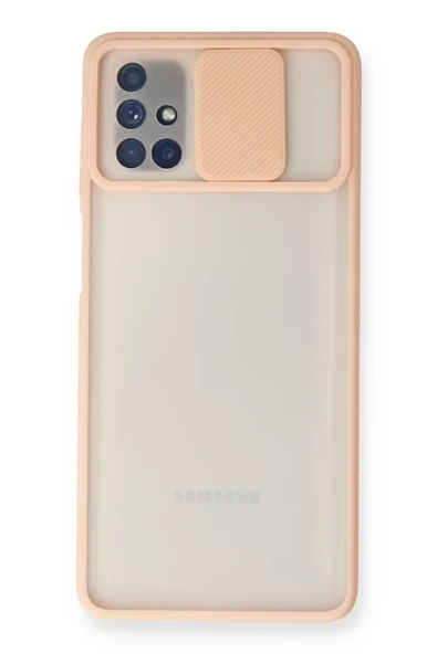 Newface Samsung Galaxy M51 Kılıf Palm Buzlu Kamera Sürgülü Silikon - Pembe ürün görseli 1