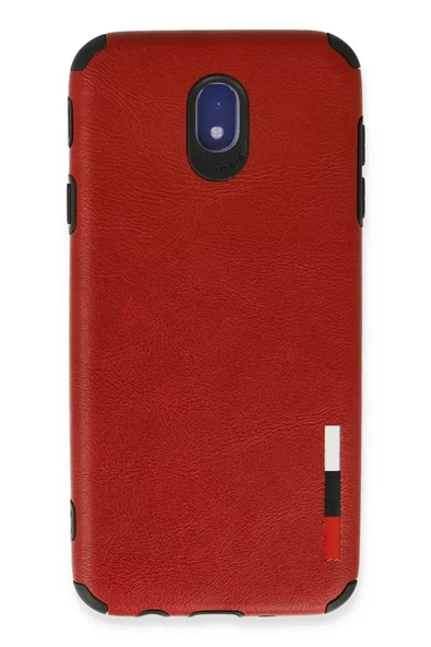 Newface Samsung Galaxy J7 Pro / J730 Kılıf Loop Deri Silikon - Kırmızı ürün görseli 1