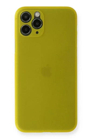 Newface Apple iPhone 11 Pro Max Kılıf PP Ultra İnce Kapak - Sarı ürün görseli 1