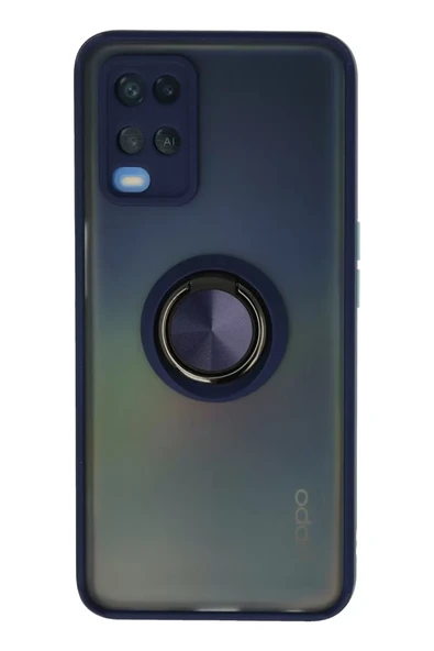 Newface Oppo A54 4G Kılıf Montreal Yüzüklü Silikon Kapak - Lacivert ürün görseli 1