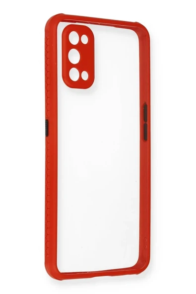 Newface Realme 7 Pro Kılıf Miami Şeffaf Silikon - Kırmızı ürün görseli 1