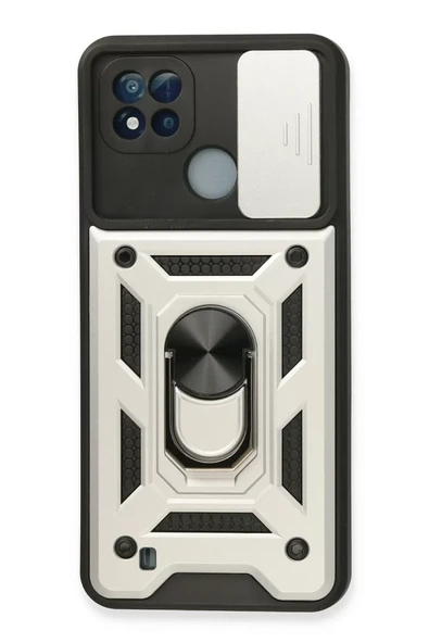 Newface Realme C11 2021 Kılıf Pars Lens Yüzüklü Silikon - Gümüş ürün görseli 1