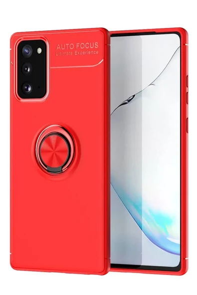 Newface Samsung Galaxy Note 20 Kılıf Range Yüzüklü Silikon - Kırmızı ürün görseli 1