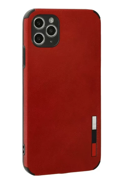 Newface Apple iPhone 11 Pro Kılıf Loop Deri Silikon - Kırmızı - Resim 3