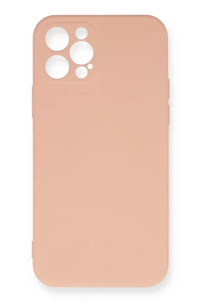 Newface Apple iPhone 12 Pro Max Kılıf Nano içi Kadife Silikon - Pudra ürün görseli 1