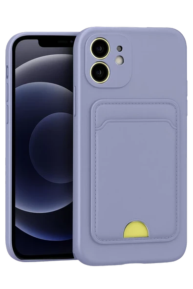 Newface Apple iPhone 11 Kılıf Kelvin Kartvizitli Silikon - Lila ürün görseli 1