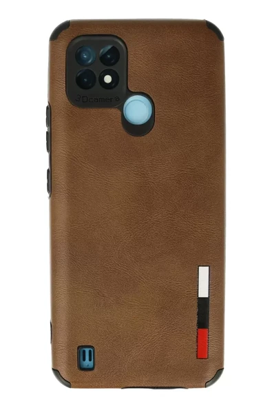 Newface Realme C21 Kılıf Loop Deri Silikon - Kahverengi ürün görseli 1