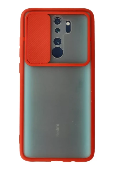 Newface Xiaomi Redmi Note 8 Pro Kılıf Palm Buzlu Kamera Sürgülü Silikon - Kırmızı ürün görseli 1