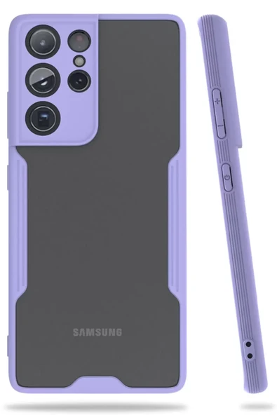 Newface Samsung Galaxy S21 Ultra Kılıf Platin Silikon - Lila ürün görseli 1