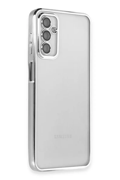Newface Samsung Galaxy M23 Kılıf Razer Lensli Silikon - Gümüş ürün görseli 1