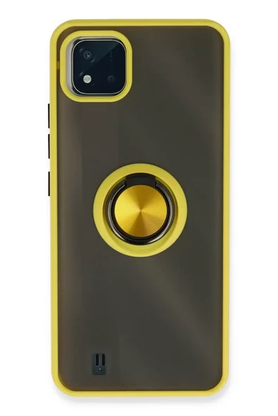Newface Realme C11 2021 Kılıf Montreal Yüzüklü Silikon Kapak - Sarı ürün görseli 1