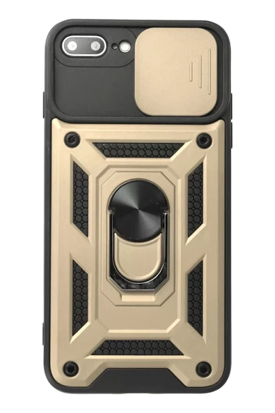 Newface Apple iPhone 7 Plus Kılıf Pars Lens Yüzüklü Silikon - Gold ürün görseli 1