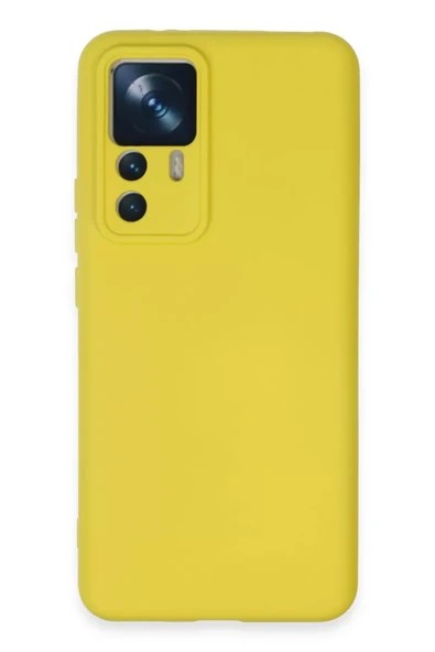 Newface Xiaomi Mi 12T Pro Kılıf Nano içi Kadife Silikon - Sarı ürün görseli 1