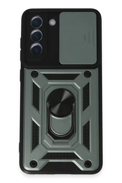 Newface Samsung Galaxy S21 FE Kılıf Pars Lens Yüzüklü Silikon - Yeşil ürün görseli 1