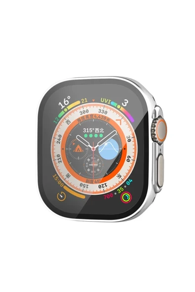 Newface Apple Watch Ultra 49mm Legend Camlı Kasa Ekran Koruyucu - Gümüş ürün görseli 1