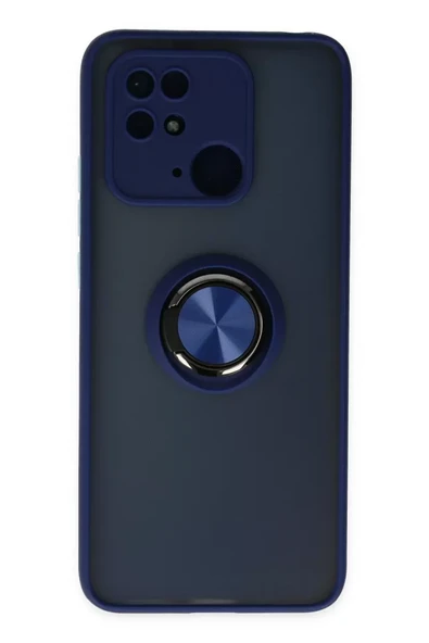 Newface Xiaomi Redmi 10C Kılıf Montreal Yüzüklü Silikon Kapak - Lacivert ürün görseli 1